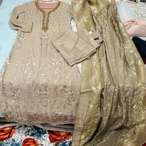 Women Georgette 3 PCs salwar suit with banarasi dupatta